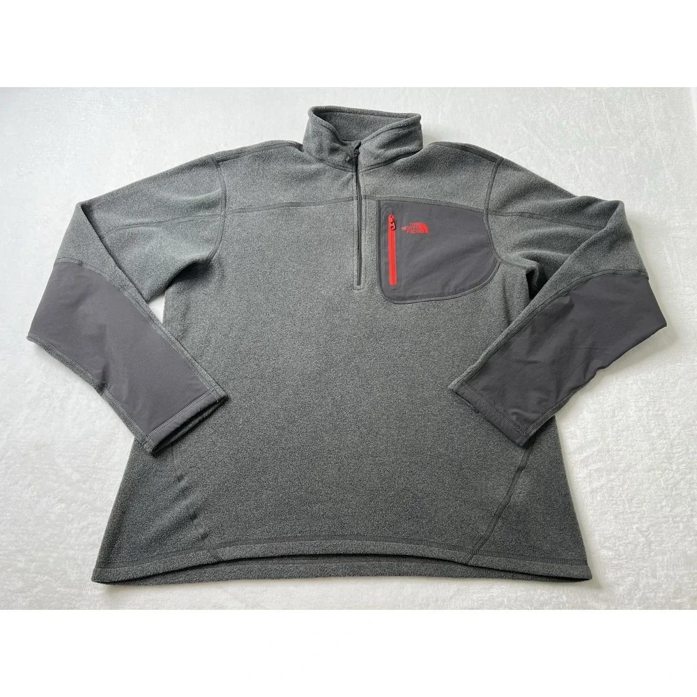 The North Face Polartec Dome Logo Fleece 1/4 Zip Base Layer Pullover Jacket Sz M